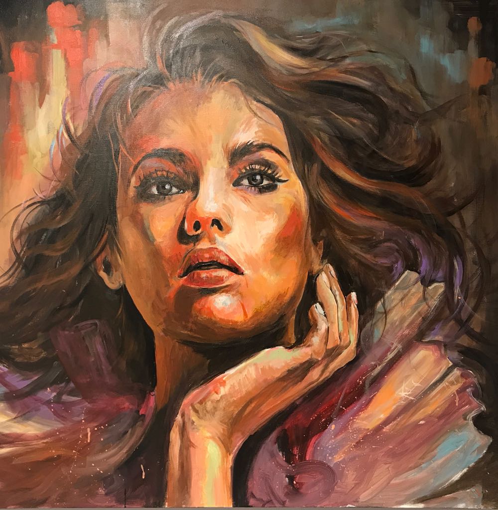 Acrylic portrait painting on canvas by Rakesh Ranjan